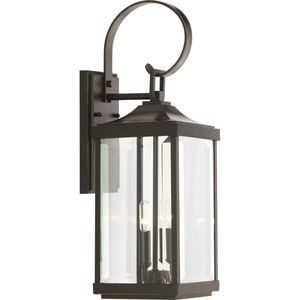 Progress Lighting P560022-020 2-Light Medium Wall Lantern 60-Watt 120-Volt Antique Bronze Painted Gibbes Street