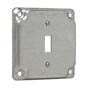 Crouse-Hinds TP512 Steel Raised Surface Cover With (1) Toggle Switch Opening 4-Inch x 4-Inch x 1/2-Inch