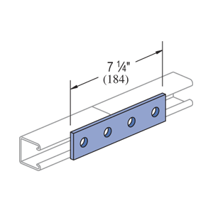 Unistrut P1067EG Electrogalvanized 1/4-Inch Steel 4-Hole Flat Splice Plate