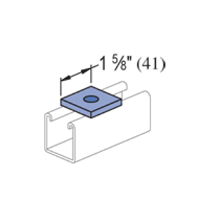 Unistrut P1062EG Electrogalvanized Steel 1-Hole Square Washer 5/16-Inch x 1.625-Inch