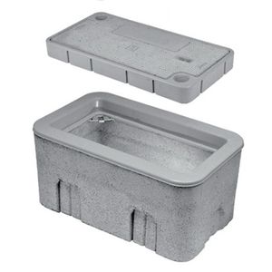 Oldcastle N36BOX Reinforced Concrete With Hardhat Plastic Cap Straight Wall Electrical Utility Pull Box 22-Inch x 35-Inch x 12-Inch Christy