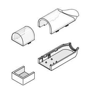 DiodeLED DI-TE-NB-ST-FR-EC Top Bending Straight Wire Entry Frosted Top Cap And End Cap For Neon Blaze LED Tape Light NEON BLAZE