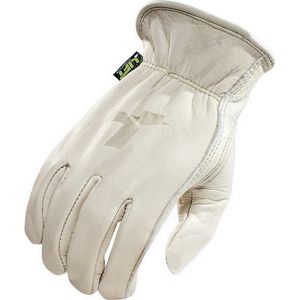 Lift Safety G8S-6SM Workman Series 8 Seconds Gloves Medium Top Grain Cowhide Leather White