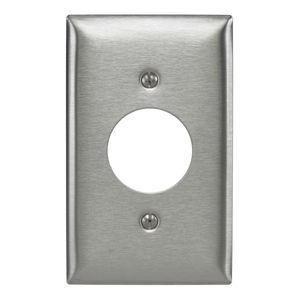 WALL PLATE, STAINLESS STEEL SMOOTH TYPE 302/304 ONE GANG FOR ONE SINGLE RECEPTACLE