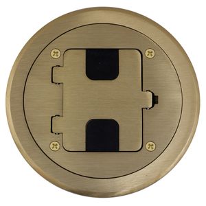 Hubbell-Wiring RF406BR Solid Brass Non-Metallic Flange and Hinged Concrete Floor Box 5-Inch x 6-Inch netSELECT