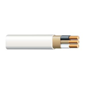 Solid Copper Type NM-B Non-Metallic Sheathed Cable With Grounding 14/3 250-ft Coil White