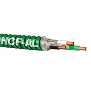 WIREAC-HCF-AL-12/2-SOL-250CL Copper Conductor Aluminum Armored AC Health Care Facilities Cable 12/2 250-ft Coil Green