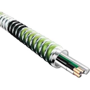 HCF-12/3-CU-AL-GRN-JKT-1000RL Copper Conductor Aluminum Armored MC Health Care Facilities Cable 12/3 1000-ft Reel Green