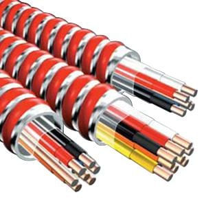 Solid Copper MC/FPLP Control Cable 16/4 250-ft Coil Black White Red Blue Fire