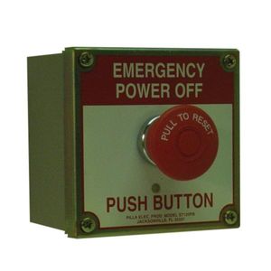 Pilla Electrical ST120PBN1 Surface Mount 40-mm Mushroom Pushbutton Emergency Power Off Pushbutton Station 4-Inch x 3-Inch x 4-Inch