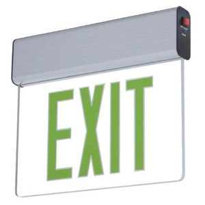 Cooper Lighting EUS70R EU Series Self-Powered LED Edge-Lit Exit Sign Black Powder Coated Housing Red Letter 120/277-Volt Sure-Lites