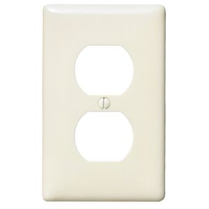 Hubbell-Wiring NP8LA Nylon Screw Mount Standard Size Curved Corner 1-Gang Wallplate Light Almond