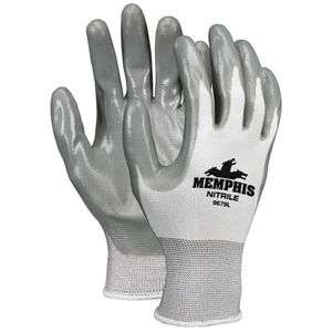 MCR Safety 9679-L Dipped Cotton Grip Glove Large 13 Gauge Nylon Gray Memphis