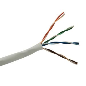 CAB-CAT5E-WHITE-24/4PR-PVC Solid CMR Riser Rated Category 5e Cable 24/4P 1000-ft Box White