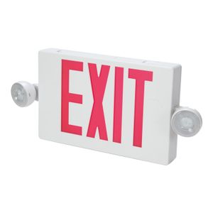 Cooper Lighting APCH7G Self-Powered Combination Exit Sign With LED Heads (2) LED White Housing Green Letter Sure-Lites