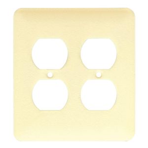 Mulberry 79102 Steel Princess Size 2-Gang Wallplate 2-Duplex Receptacle Ivory