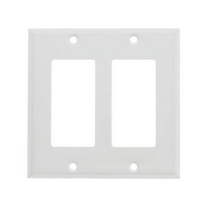 Mulberry 86402 Steel Device Mount Standard Size 2-Gang GFI Block Wallplate 2-Block Duplex/GFI Receptacle White