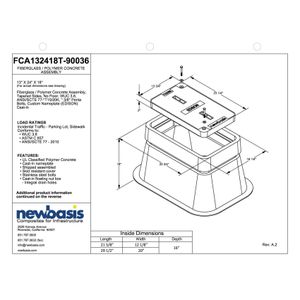 Newbasis FCA132418T-90036 Fiberglass Concrete Tapered Concrete Assembly 24-Inch x 13-Inch x 18-Inch PCX