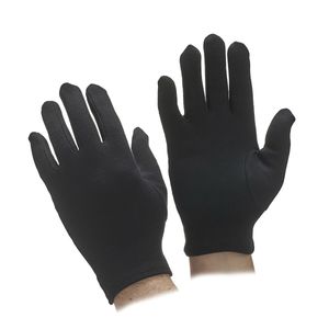 Global Manufacturing BGBLKG Gloves Cotton Rubber Palm Black