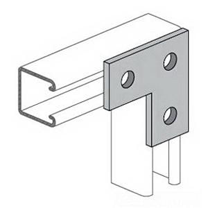 Power Strut PS-718-EG Electrogalvanized Steel 3-Hole Flat Angle Plate