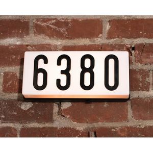 Aero-Lite PLHN4-BLACK Low Voltage Lighted House Number Address Sign 11-1/2-Inch x 1.88-Inch x 5-1/4-Inch White Lens Black Backplate