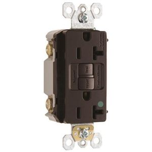 Pass & Seymour 2097 Specification Grade Self-Test GFCI Duplex Receptacle 20-Amp 125-Volt AC NEMA 5-20R Brown Radiant