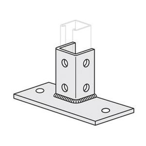 Gregory G620FL Electrogalvanized Carbon Steel 8-Hole Single Post Base For G-Strut Channel G-Strut