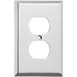 Mulberry 97101 430 Stainless Steel Screw Mount Standard Size 1-Gang Wallplate 1-Duplex Receptacle