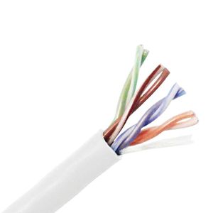 CAB-CAT5E-WHITE-24/4PR Solid CMP Plenum Rated Category 5e Cable 24/4P 1000-ft Box White