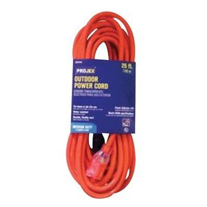 American Insulated Wire C4314025BO Indoor/Outdoor SJTW Extension Cord 14/3 25-ft Orange Black Stripe