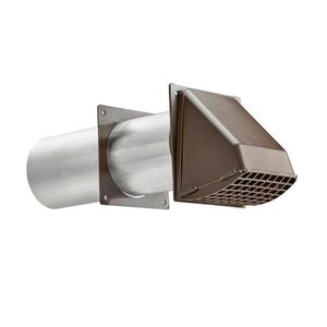 Lambro 224B Preferred Hood Vent With Tail Pipe and Trim Plate 4-Inch Brown Plastic