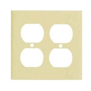 Mulberry 99102 Steel Standard Size 2-Gang Wallplate 2-Duplex Receptacle Ivory