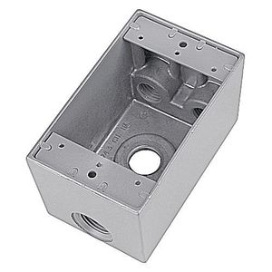 Mulberry 30587 Powdered Die Cast Aluminum 1-Gang Weatherproof Outlet Box 2.750-Inch x 4.500-Inch x 2.625-Inch 24-Cubic-Inch Royal Mountie