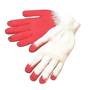 Global Manufacturing BGRG Gloves Cotton Rubber Palm Red