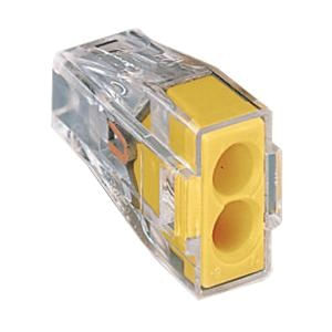 Wago 773-162 2-Port Push-In Wire Connector 18-12-AWG Yellow/Transparent Wall-Nuts Push Wire