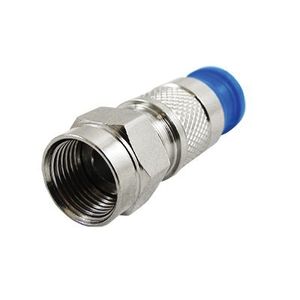 DataComm Electronics 909 F-Type Compression Connector RG-6/U Quad Brass