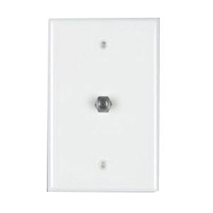 DataComm Electronics 30-2022 Single F to F-Type Mid-Size Coaxial Wallplate White