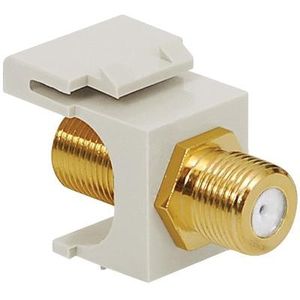 ICC IC107B5GWH Feed-Through Keystone Jack CATV F-Type Modular Connector Gold Plated White