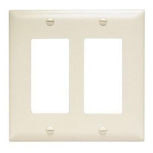 Pass & Seymour TP262-LA Nylon Standard Size 2-Gang Decorator Wallplate 2-Decorator Light Almond TradeMaster