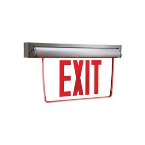 Cooper Lighting EUX7RSD Self-Powered Self-Diagnostic LED Exit Sign 120/277-Volt AC Brushed Aluminum Housing Red Letter Sure-Lites