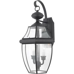 Quoizel Lighting NY8317K 2-Light Wall Lantern 60-Watt 120-Volt Mystic Black Newbury