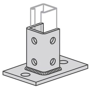 Power Strut PS-3025-FL-SS-304 304 Stainless Steel 4-Hole Rectangular Post Base