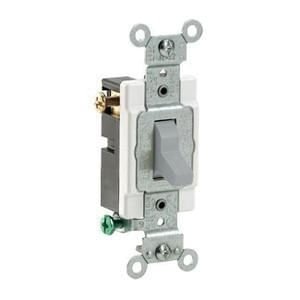 Leviton CS320-2GY 120/277-Volt AC 20-Amp 3-Way Commercial/Specification Grade Toggle AC Quiet Switch Gray