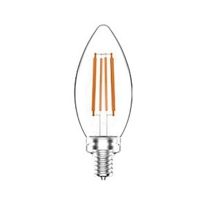 Rab B11-5-E12-930-F-C Dimmable B11 Decorative LED Filament Lamp E12 Candelabra Base 5-Watt 500-Lumens 3000K 90 CRI