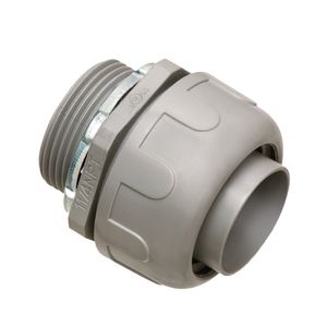 Arlington NMLT12C UV-Rated Plastic Non-Metallic Type B Liquid Tight Striaght Connector 1-1/4-Inch Gray