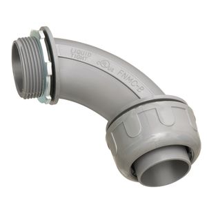 Arlington NMLT9012C Gray UV Rated Plastic Non-Metallic 90-Degree Liquidtight Connector 1-1/4-Inch Snap2IT