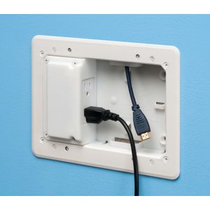 Arlington TVL508 Plastic Screw Mount Low Profile TV Box 8-Inch x 5-Inch x 1-1/4-Inch White TV BOX
