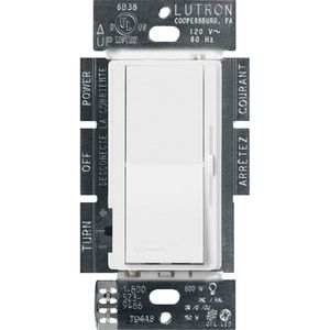 Lutron DVSCCL-153P-SW 120-Volt at 60-Hz 1-Pole 3-Way Dimmer Snow Diva CL