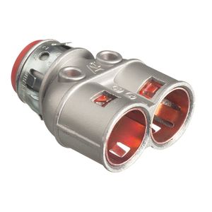 Arlington 4040AST Die Cast Zinc Duplex Connector With Insulated Throat 3/8-Inch Snap2IT