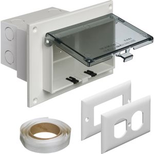 Arlington DBHR1C Textured UV Rated Plastic 1-Gang Recessed Non-Metallic Low Profile Box 7.186-Inch x 4.934-Inch x 5.16-Inch 22-Cubic-Inch In-Box